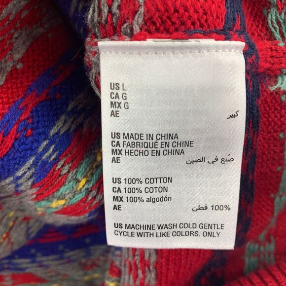 Club Room Mens Fair Isle Crewneck Pullover Sweater Red L - Picture 4 of 4